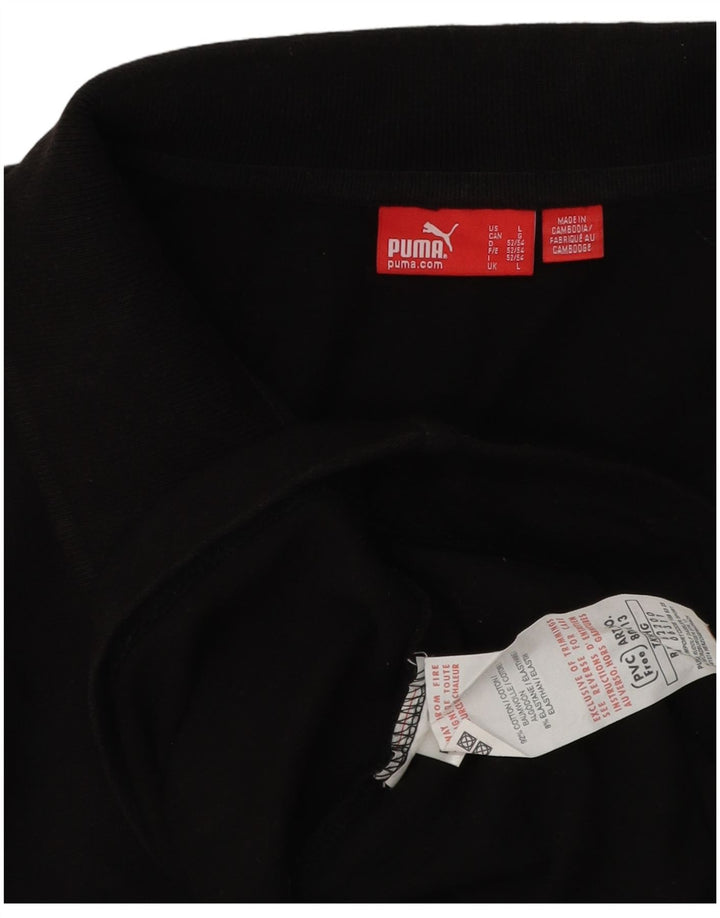 Puma Polo à manches longues pour homme en coton noir Taille L