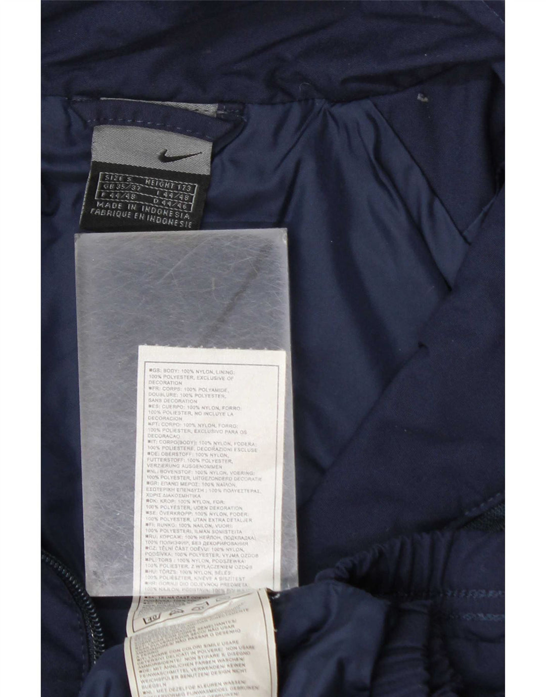 Nike Veste Bomber Homme UK 35/37 Petit Bleu Marine Colorblock Nylon