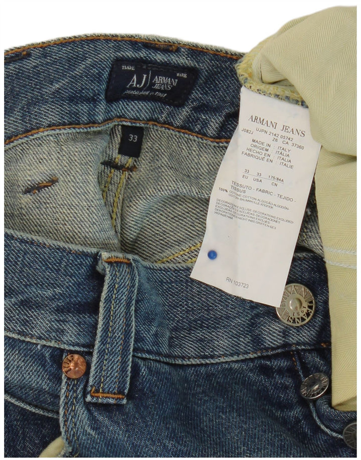 ARMANI Jean droit régulier homme W33 L34 bleu coton