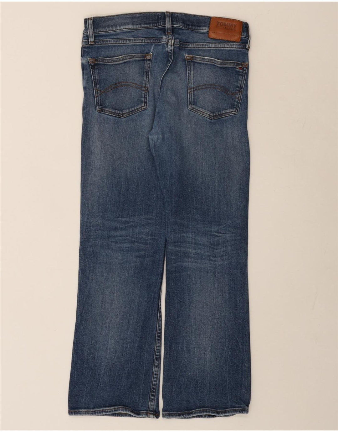 TOMMY HILFIGER Jean Bootcut Homme W32 L30 Bleu Coton