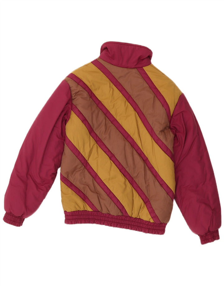 Ellesse Veste matelassée pour femme EU 40 en coton color block bordeaux moyen