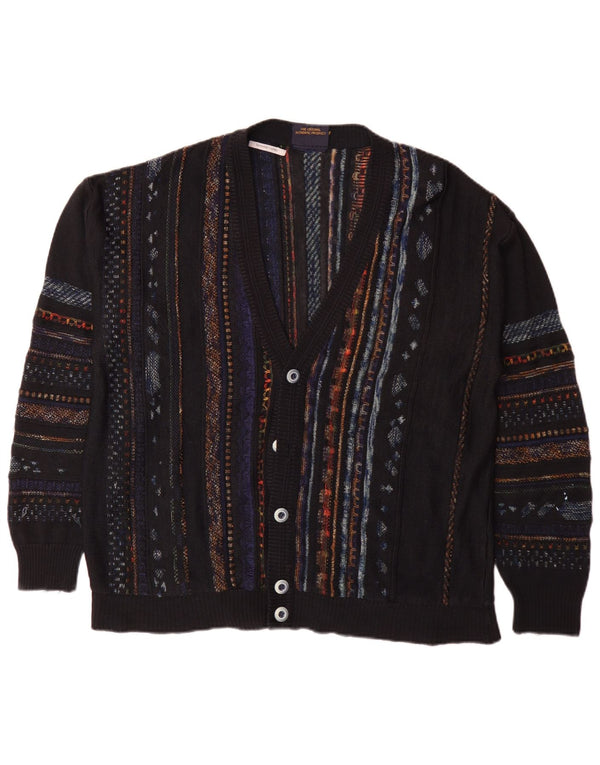 Greenfield Pull Cardigan Homme IT 52 Grand Bleu Marine Rayé Classique