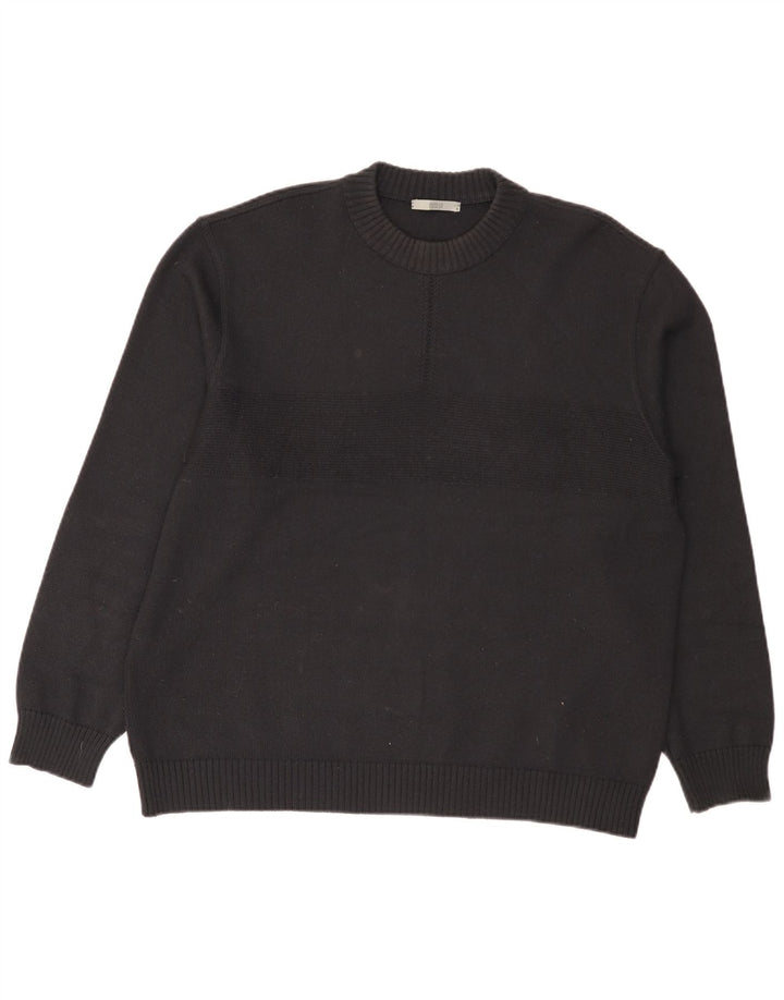 Marks & Spencer Pull col rond pour homme en acrylique bleu marine Taille L
