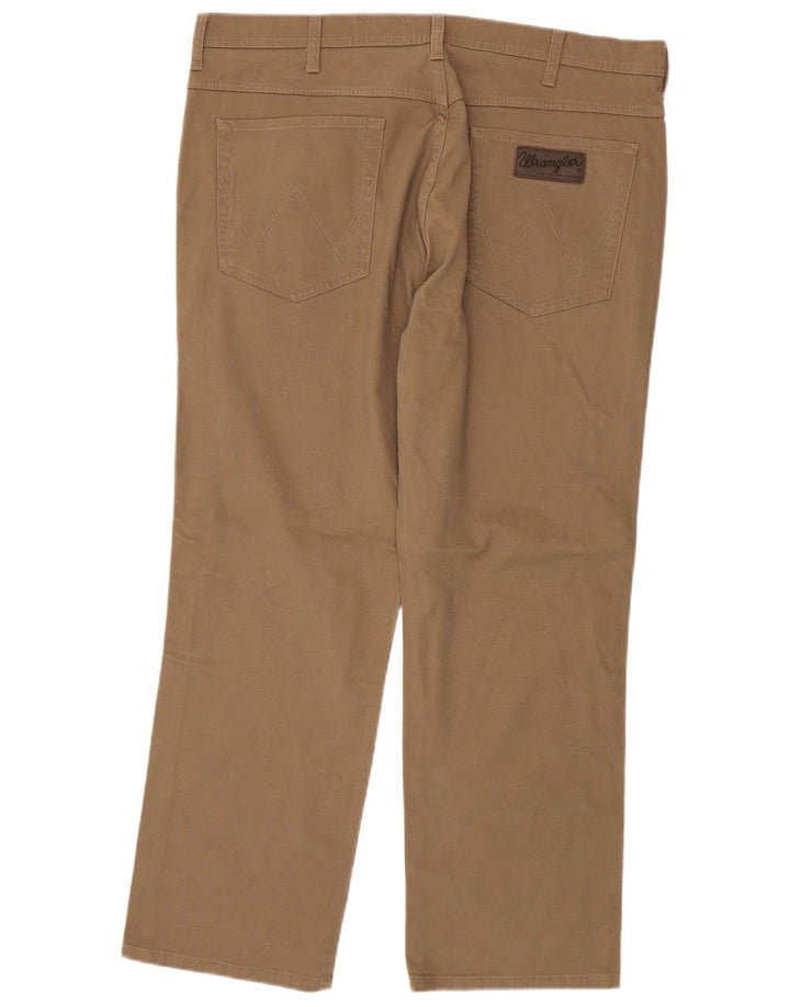 WRANGLER Pantalon décontracté droit extensible Arizona pour homme W40 L30 Marron
