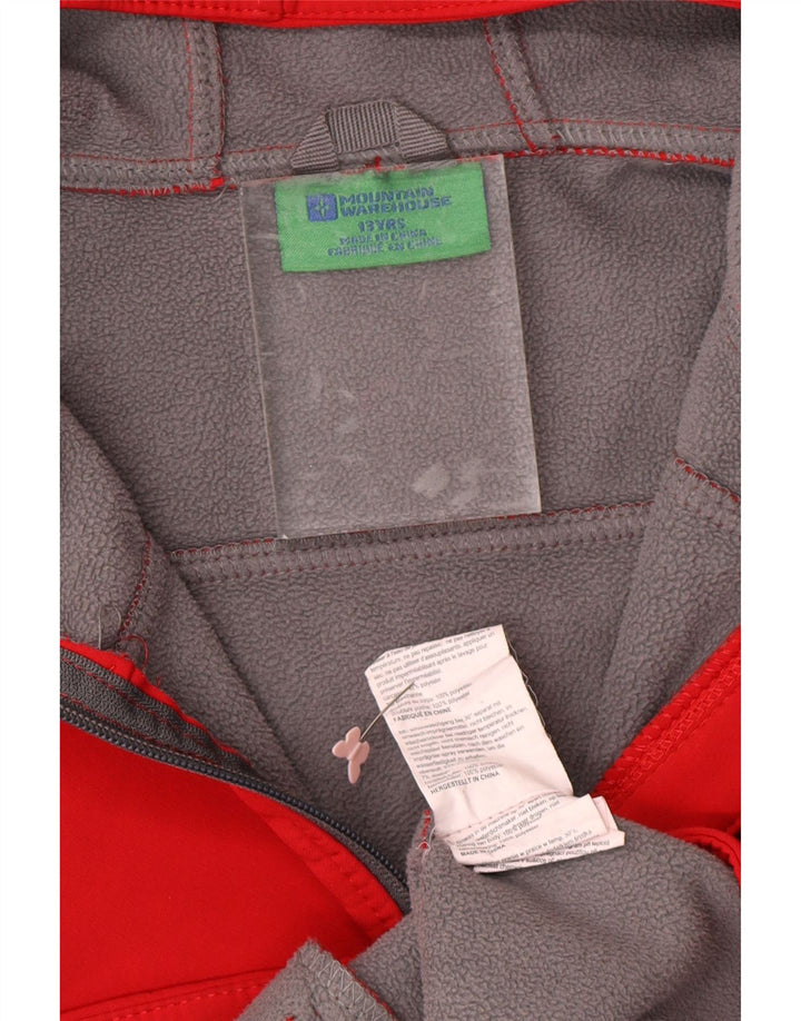 MOUNTAIN WAREHOUSE Veste coupe-vent à capuche pour garçon 12-13 ans Rouge