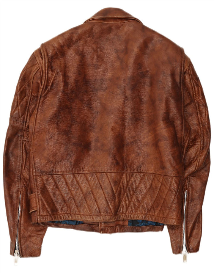 Easyriders Veste de motard en cuir pour homme UK 36 Small Marron