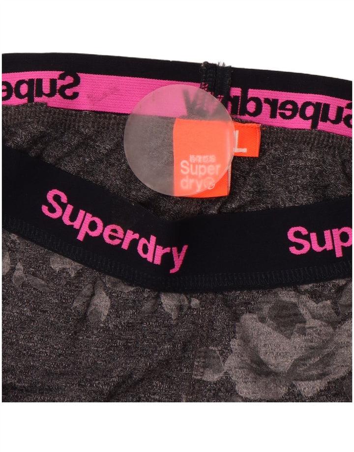 SUPERDRY Leggings graphiques pour femmes UK 14 grand coton floral gris