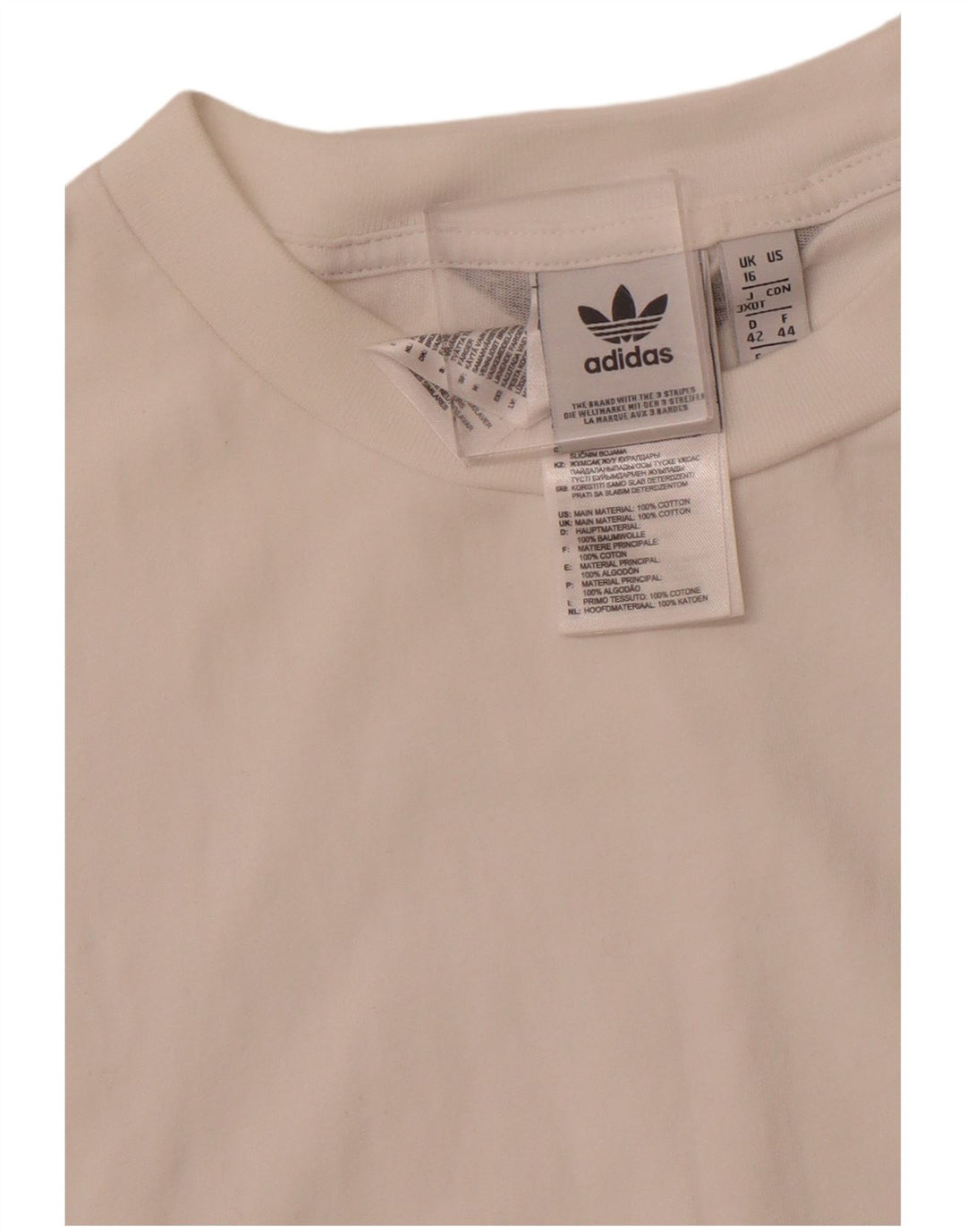 ADIDAS Robe t-shirt sans manches pour femme UK 16 Grand coton blanc