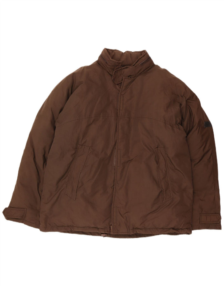 CALVIN KLEIN JEANS Veste matelassée à capuche pour hommes UK 42 XL Nylon marron