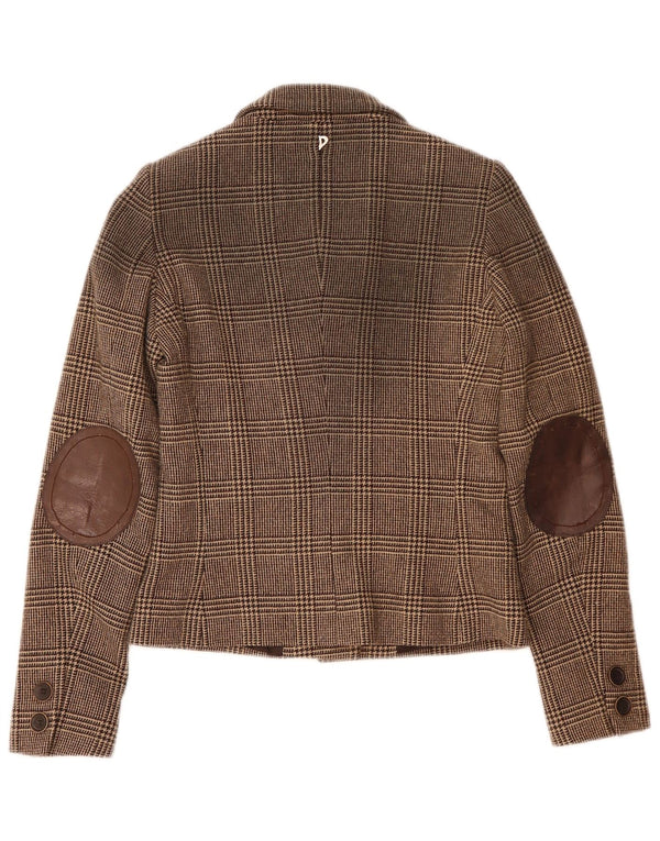 Dondup Veste blazer à 6 boutons pour femme IT 42 en laine pied-de-poule marron moyen