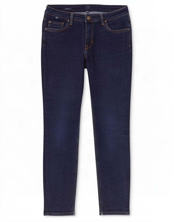 Crew Clothing Jean skinny pour femme UK 12 Medium W30 L26 Bleu marine Coton