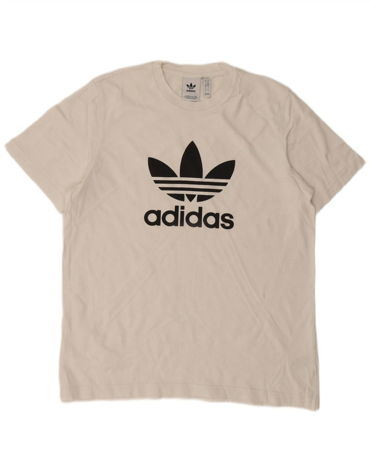 ADIDAS T-shirt graphique pour hommes, grand coton blanc