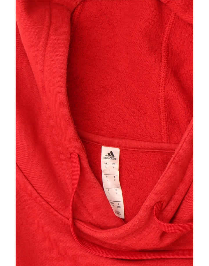 ADIDAS Pull à capuche pour homme en coton rouge Large
