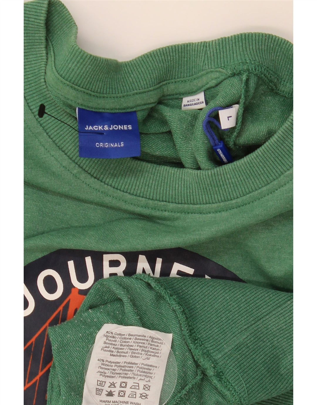 JACK & JONES Sweat-Shirt Graphique Homme Vert Large Coton