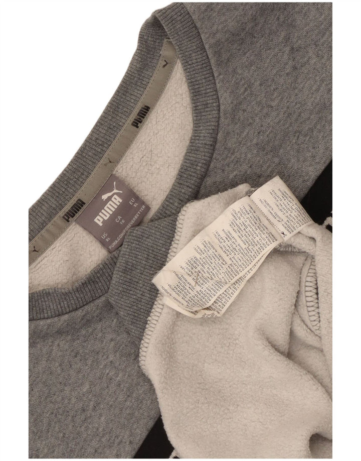 Puma Sweatshirt Jumper XL Gris Moucheté Coton Homme
