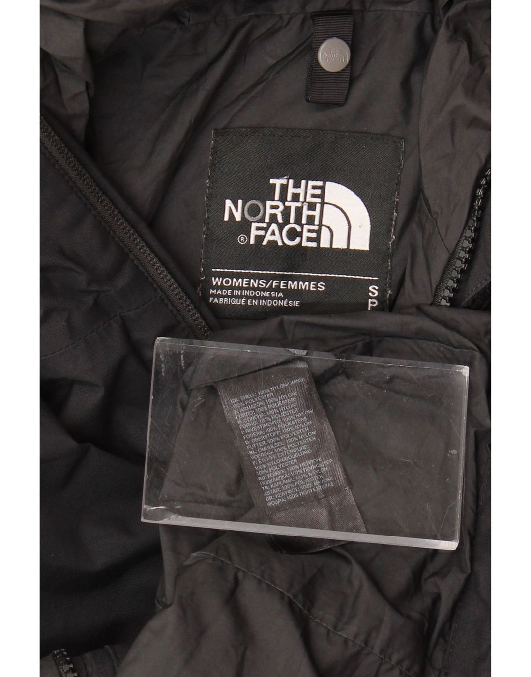 THE NORTH FACE Veste de pluie à capuche pour femme UK 10 Small Noir Polyester