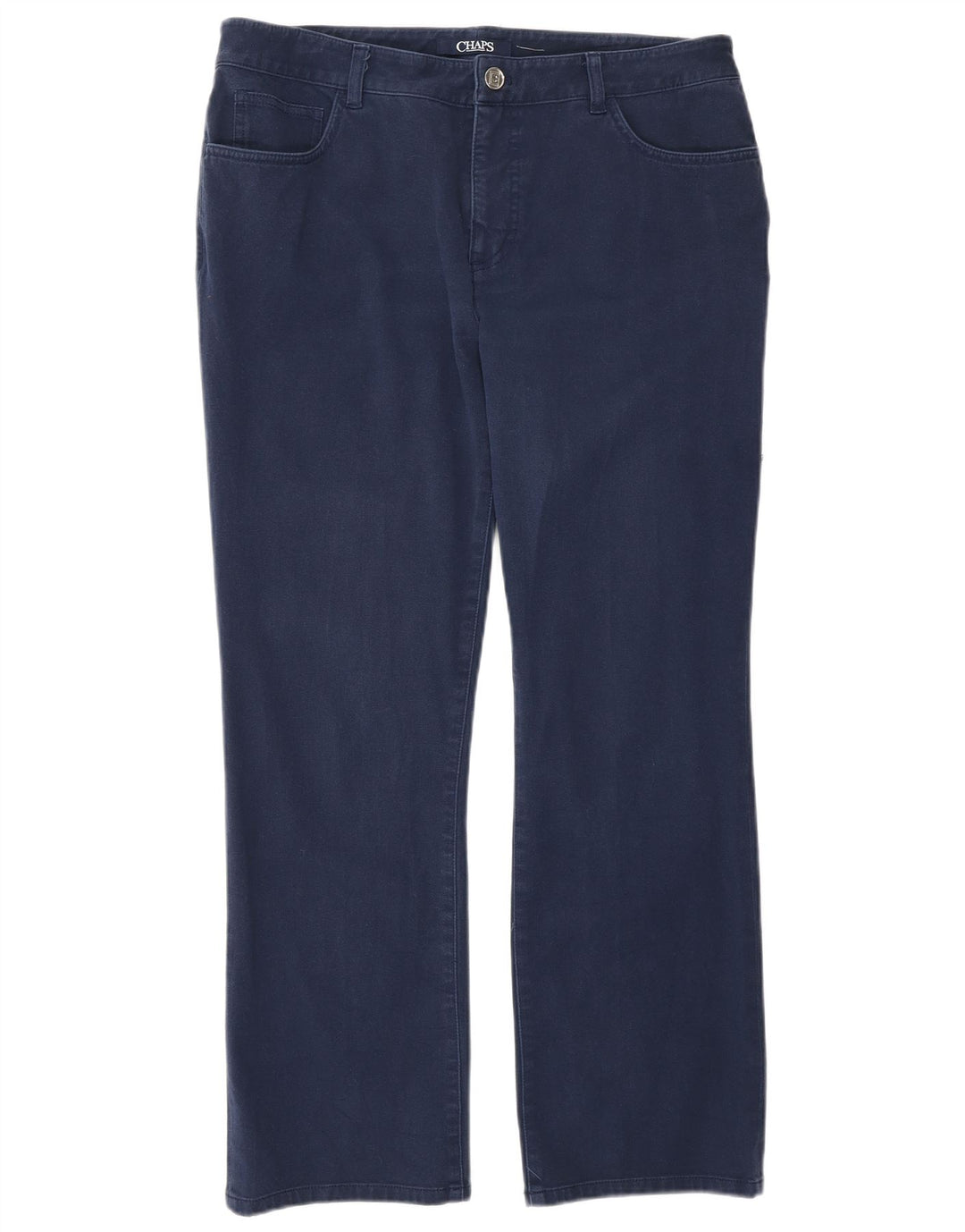 Chaps Jean droit pour femme US 12 Large W32 L28 Bleu marine Coton