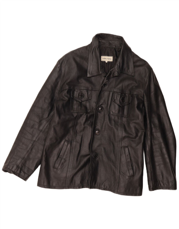 Terranova Veste en cuir pour femme UK 20 2XL Noir