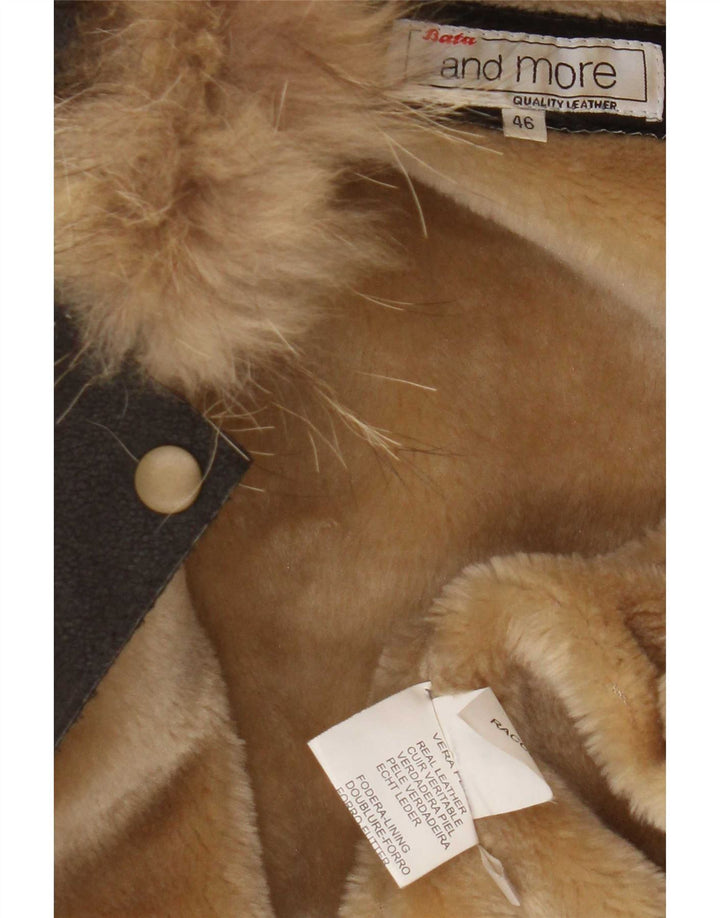 Bata and More Veste à capuche en peau de mouton pour femme IT 46 Grand cuir marron