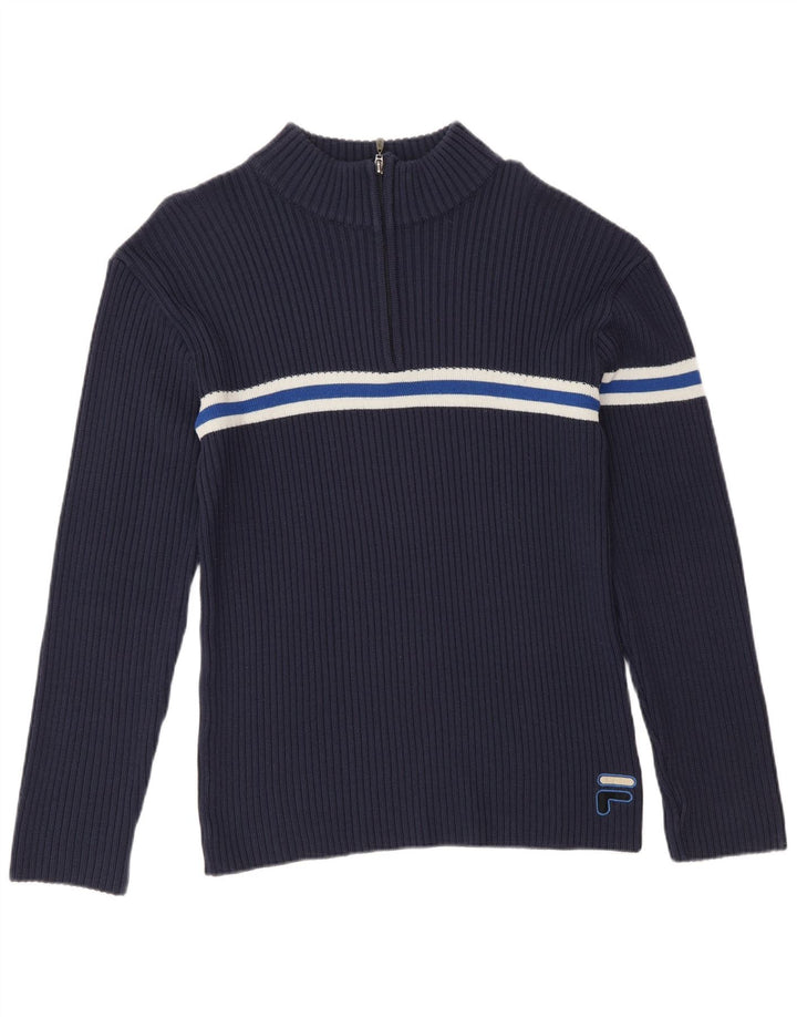 Fila Pull col zippé pour homme IT 50 Bleu marine rayé