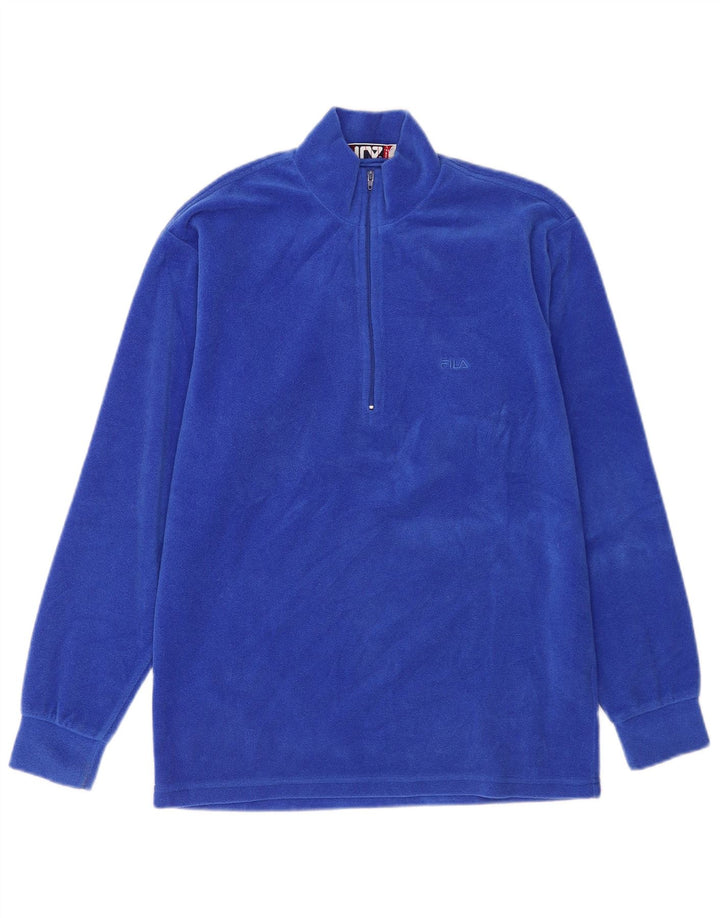 Fila Pull polaire à col zippé pour homme IT 46 Small Bleu