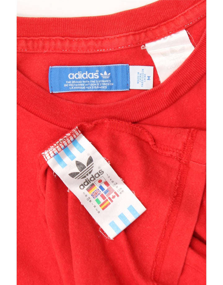 Adidas T-Shirt Graphique Homme Rouge Moyen Coton