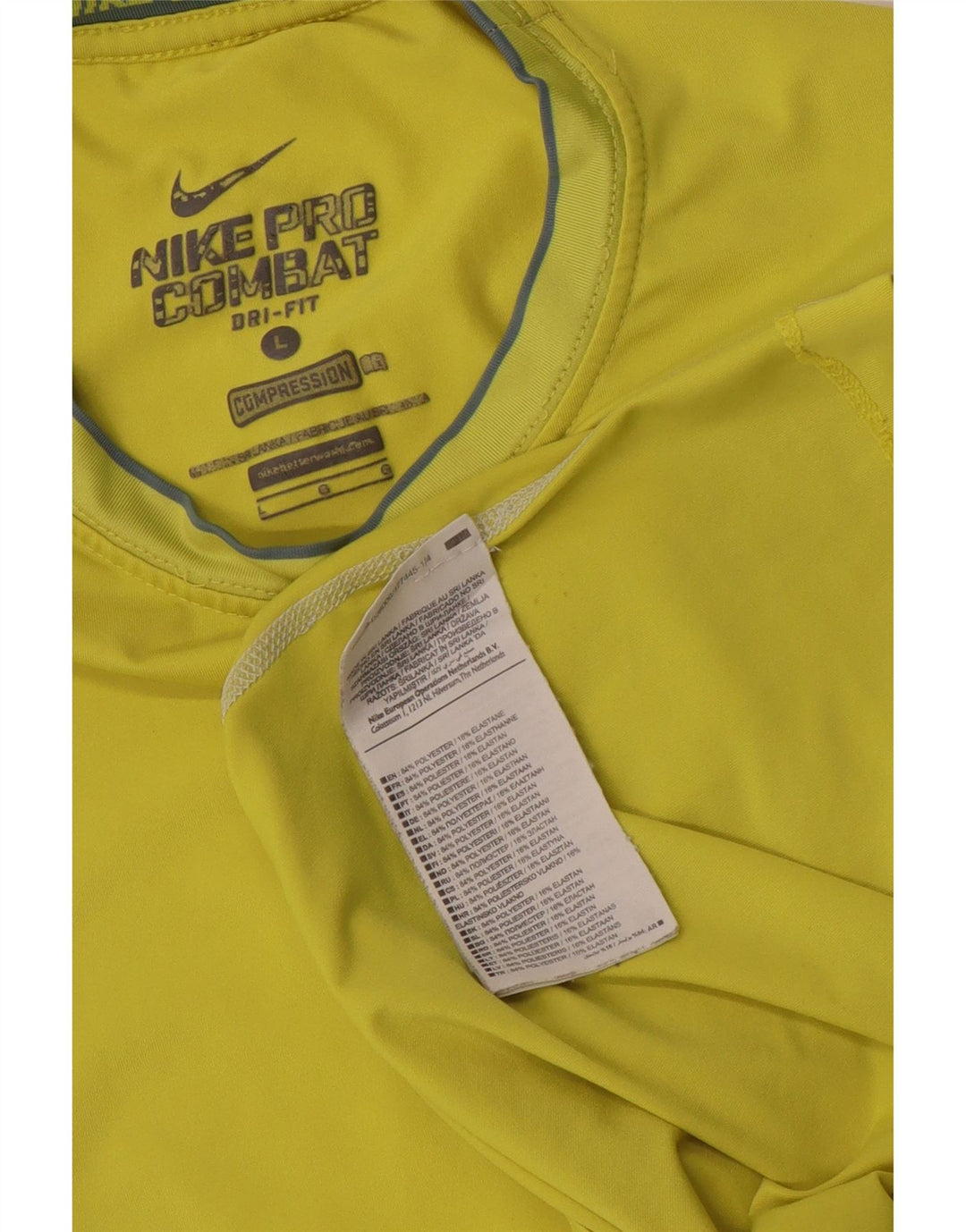 Nike Hommes Dri Fit T-Shirt Haut Large Jaune Polyester Sports