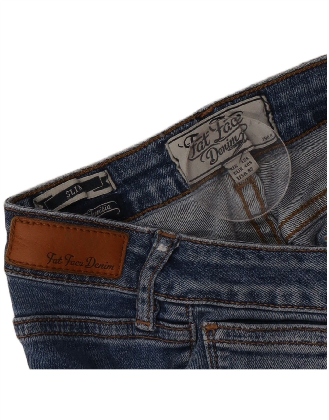 Fat Face Jean slim pour femme UK 12 Medium W32 L28 Bleu Coton