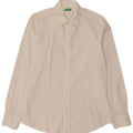 Benetton Chemise Medium Blanc Cassé Coton Homme