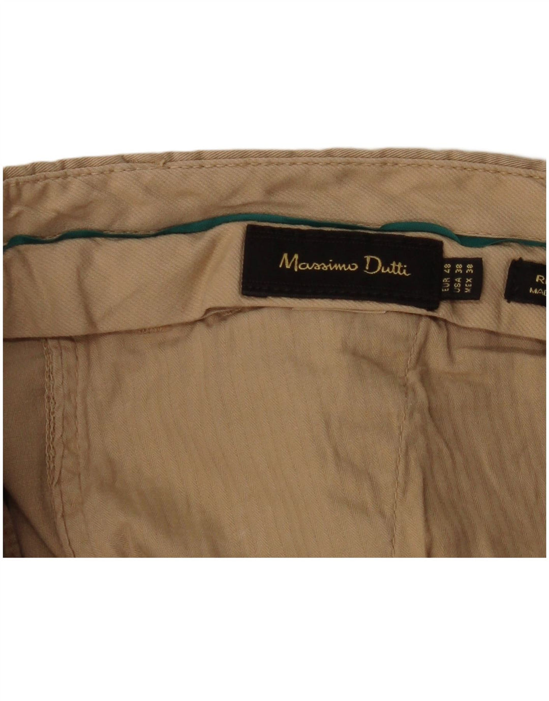 MASSIMO DUTTI Pantalon Chino Slim Homme EU 48 XL W38 L34 Beige
