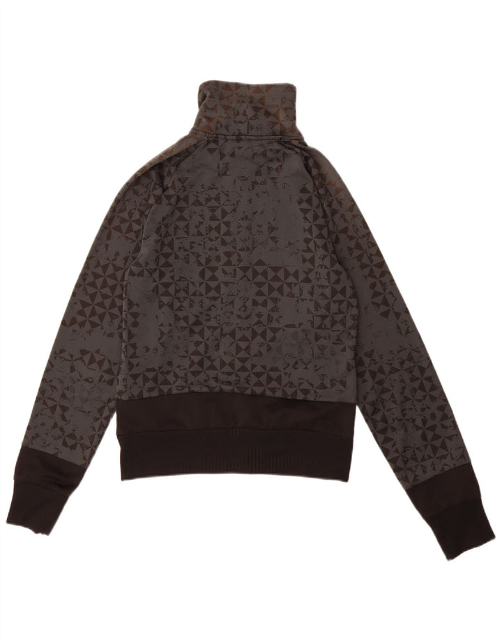 Puma Veste de survêtement pour femme UK 10 Small Gris Géométrique Polyester