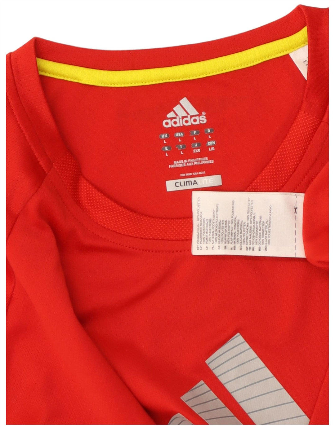 ADIDAS Hommes Climalite Graphic T-Shirt Haut Grand Rouge Polyester