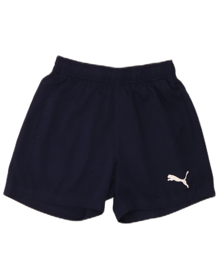 Puma Short de sport pour femme UK 10 Small Bleu marine Polyester