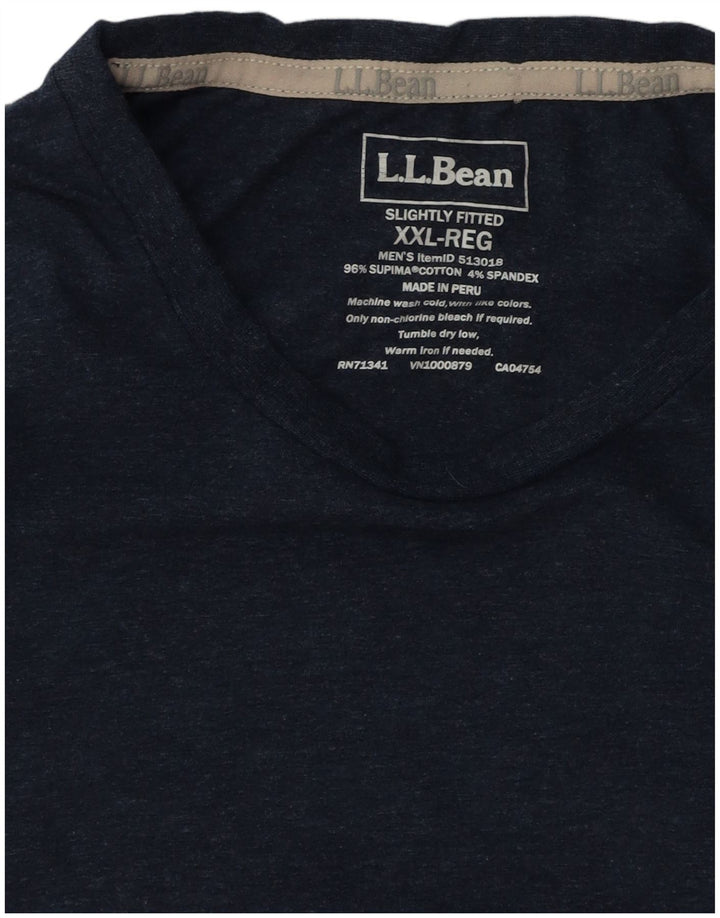 L.L.BEAN T-Shirt légèrement ajusté pour hommes, haut 2XL en coton bleu marine