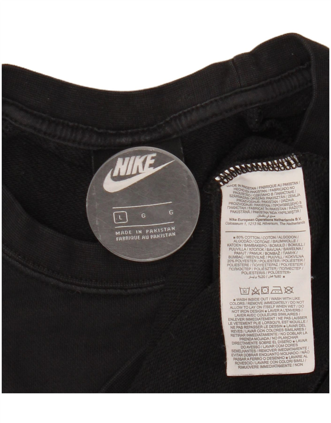 NIKE Sweat-shirt pour femme UK 16 Large Noir Coton