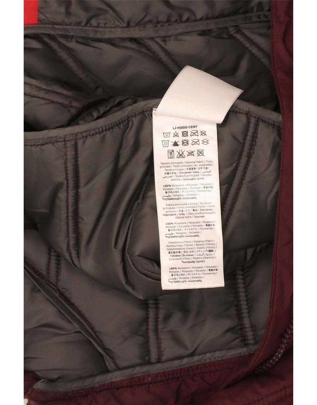 Liu Jo Veste matelassée à capuche pour homme UK 38 Polyester Bordeaux moyen