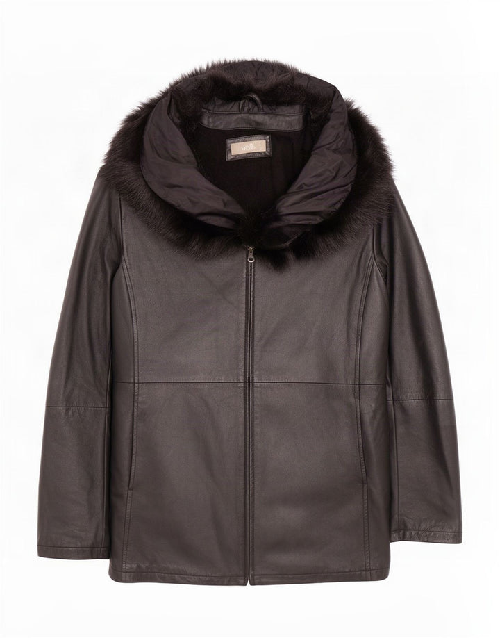 Wallis Manteau en cuir surdimensionné pour femme UK 10 Petit Noir