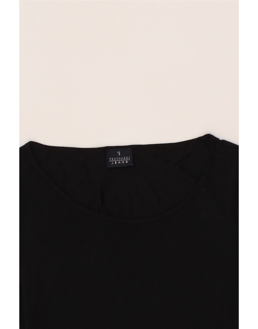 TRUSSARDI Womens Top 3/4 Sleeve UK 14 Large Black Polyester Vintage Trussardi and Second-Hand Trussardi from Messina Hembry 
