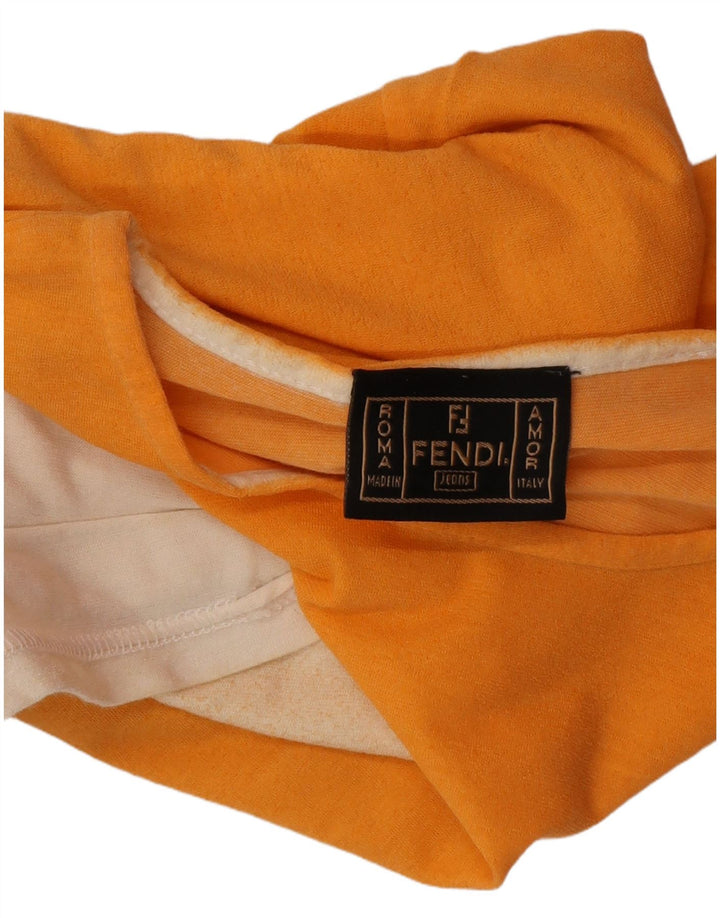 FENDI Femme T-Shirt Top IT 44 Coton Colorblock Orange Moyen