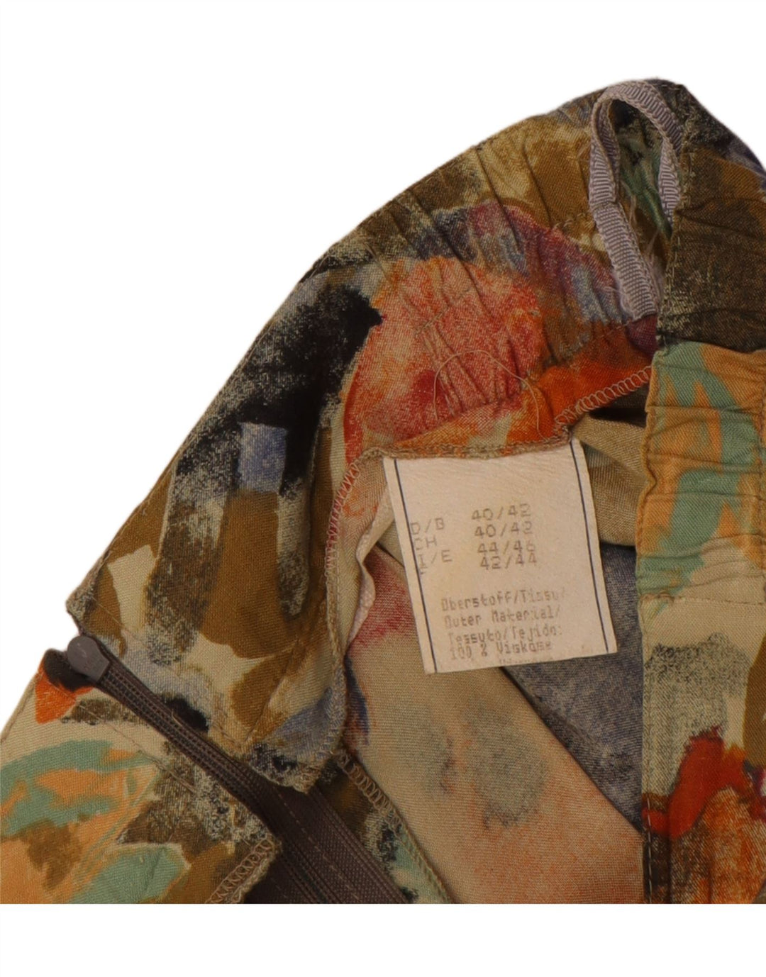 VINTAGE Jupe Maxi Plissée Femme IT 44/46 Moyen W28 Floral Multicolore