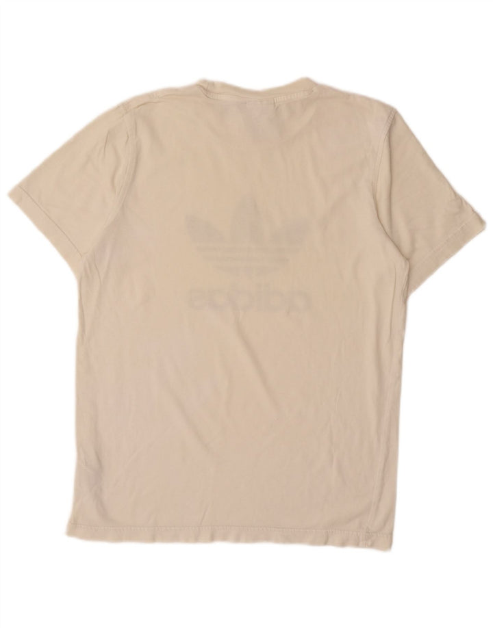 ADIDAS T-shirt graphique pour hommes, petit, en coton blanc cassé
