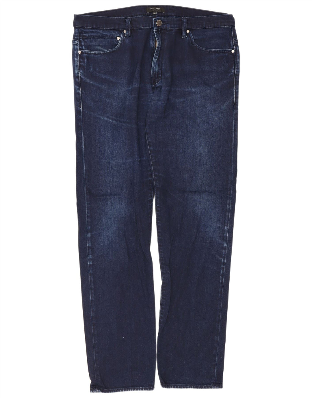 Ted Baker Jean Droit Coupe Regular Homme W36 L31 Bleu Coton