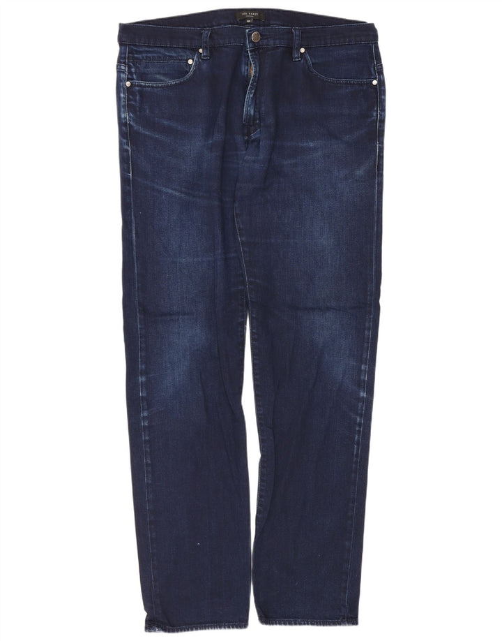 Ted Baker Jean Droit Coupe Regular Homme W36 L31 Bleu Coton