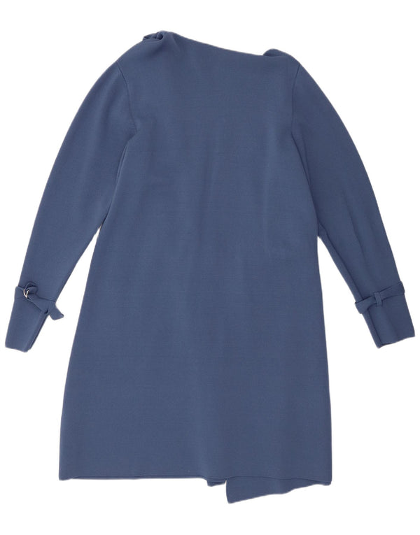 Paul Costelloe Pull cardigan ouvert long pour femme UK 18 XL Bleu Viscose