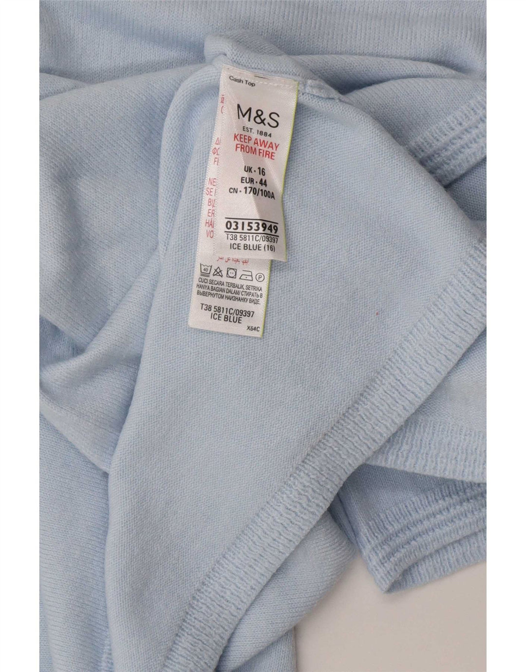 Marks & Spencer Chemisier pour femme UK 16 Large Bleu Acrylique