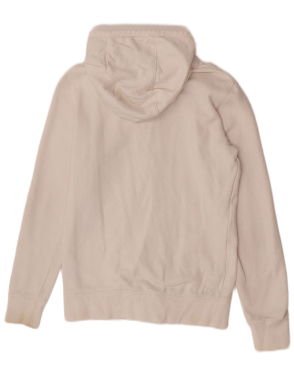 Fat Face Pull à capuche zippé surdimensionné pour femme UK 10 Petit coton blanc cassé