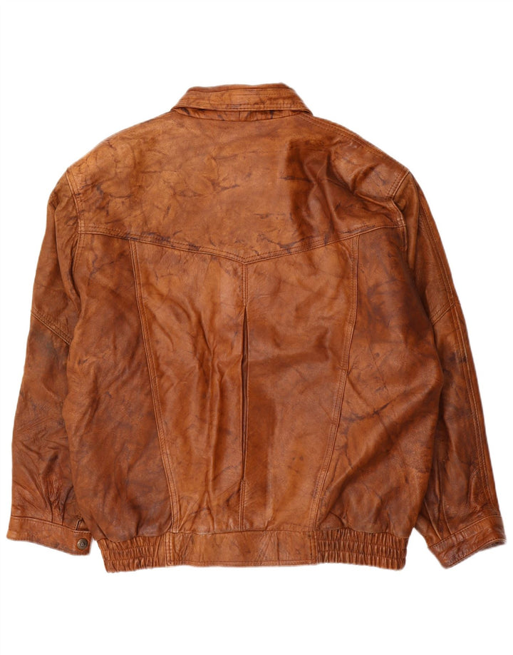 Veste en cuir Bomber homme vintage UK 40 grand cuir marron
