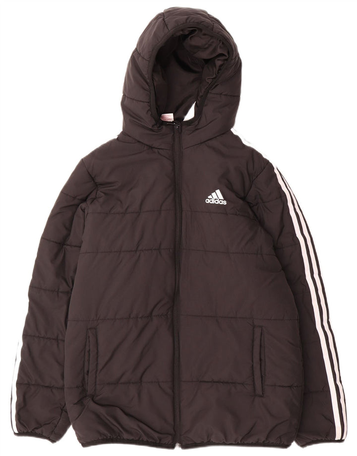 Veste matelassée à capuche Adidas Garçon 13-14 ans Noir Polyester
