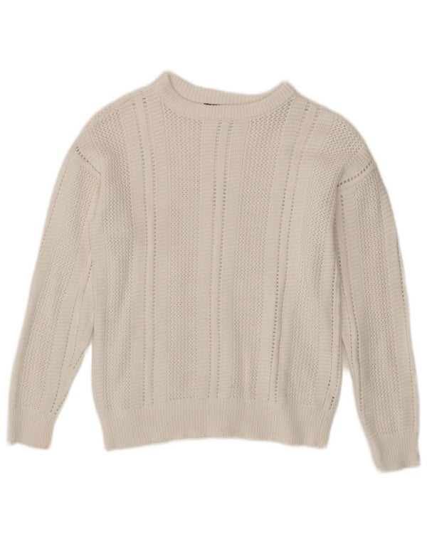 Marks & Spencer Pull col bateau pour femme UK 6 XS Coton blanc