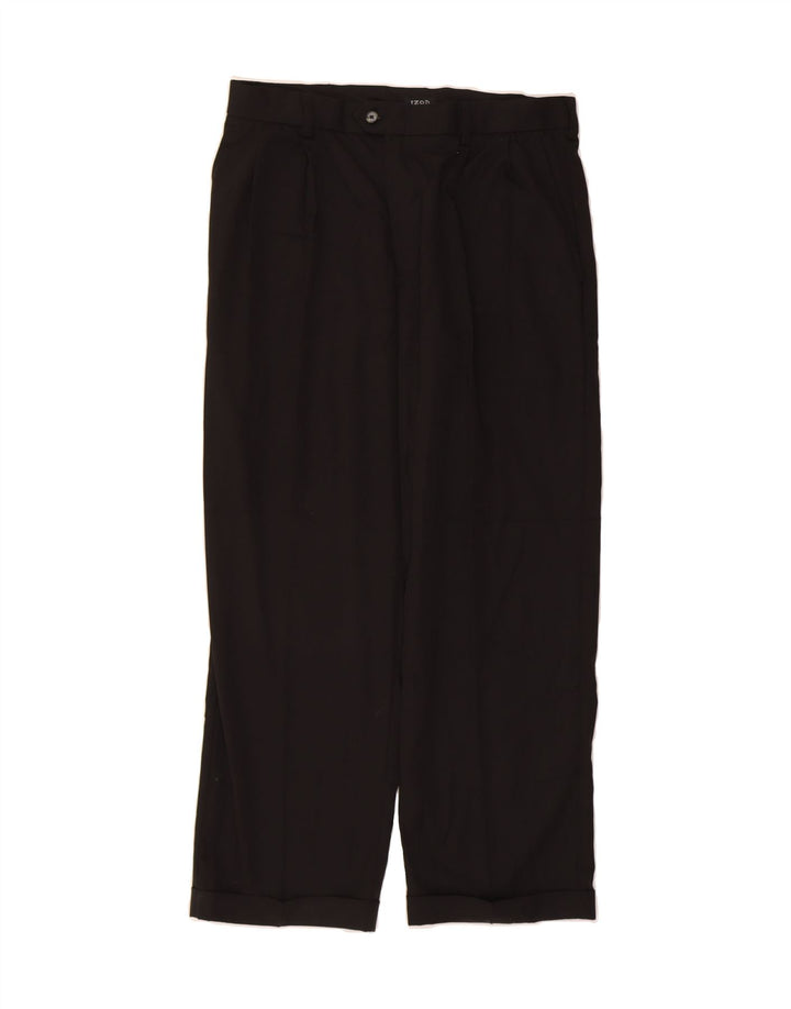 IZOD Mens Cameron Pegged Suit Trousers W34 L29 Black Polyester Vintage Izod and Second-Hand Izod from Messina Hembry 